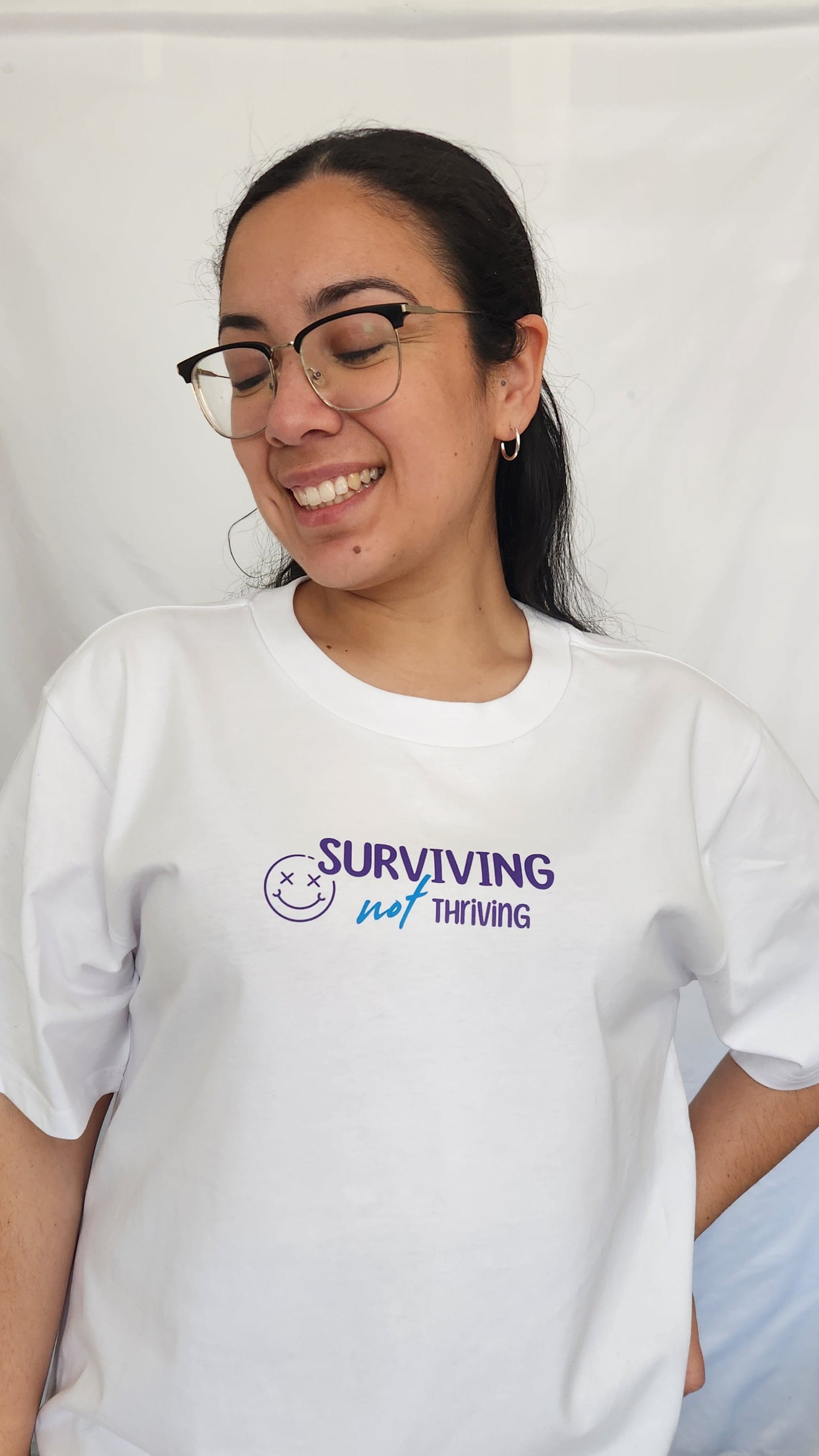 'Surviving not Thriving 2.0 in Blue' Tshirt