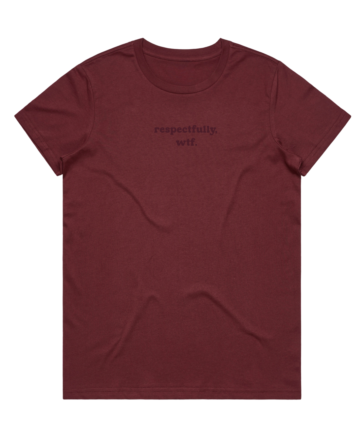 'respectfully, wtf' Embroidered Regular T-Shirt
