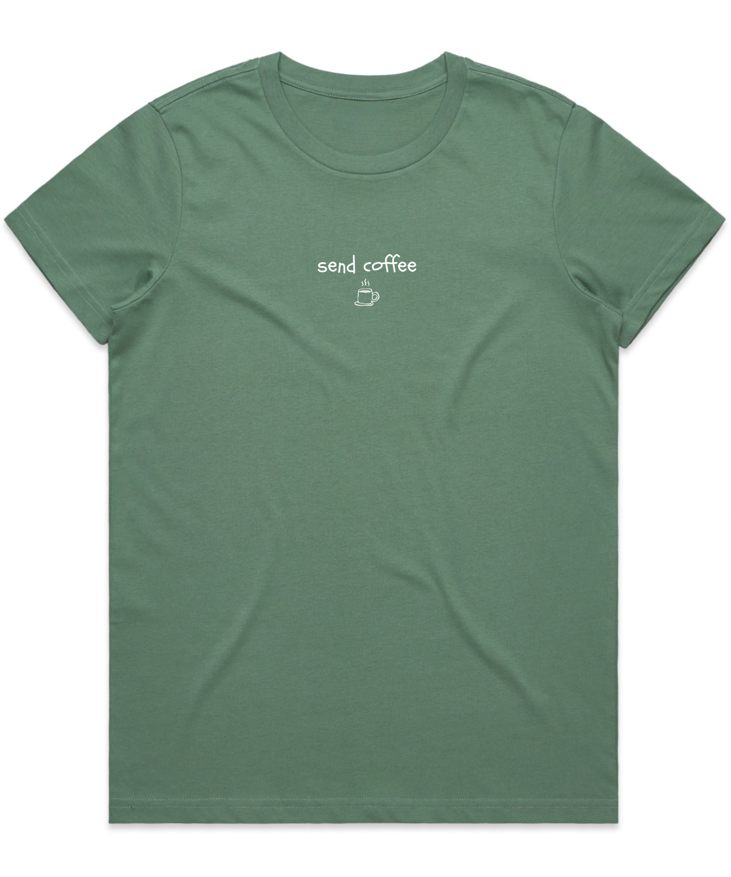 'send coffee' Embroidered Regular T-Shirt