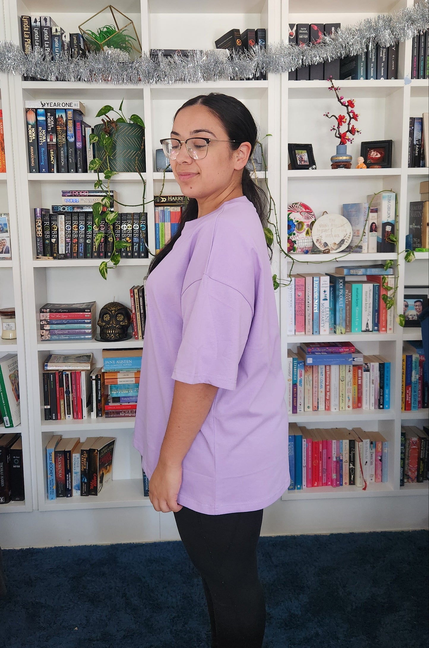 'send coffee' Embroidered Oversized T-Shirt