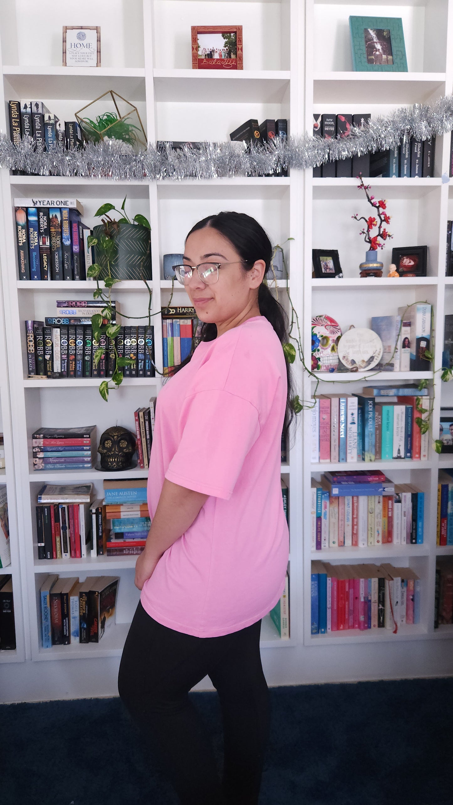 'send coffee' Embroidered Oversized T-Shirt