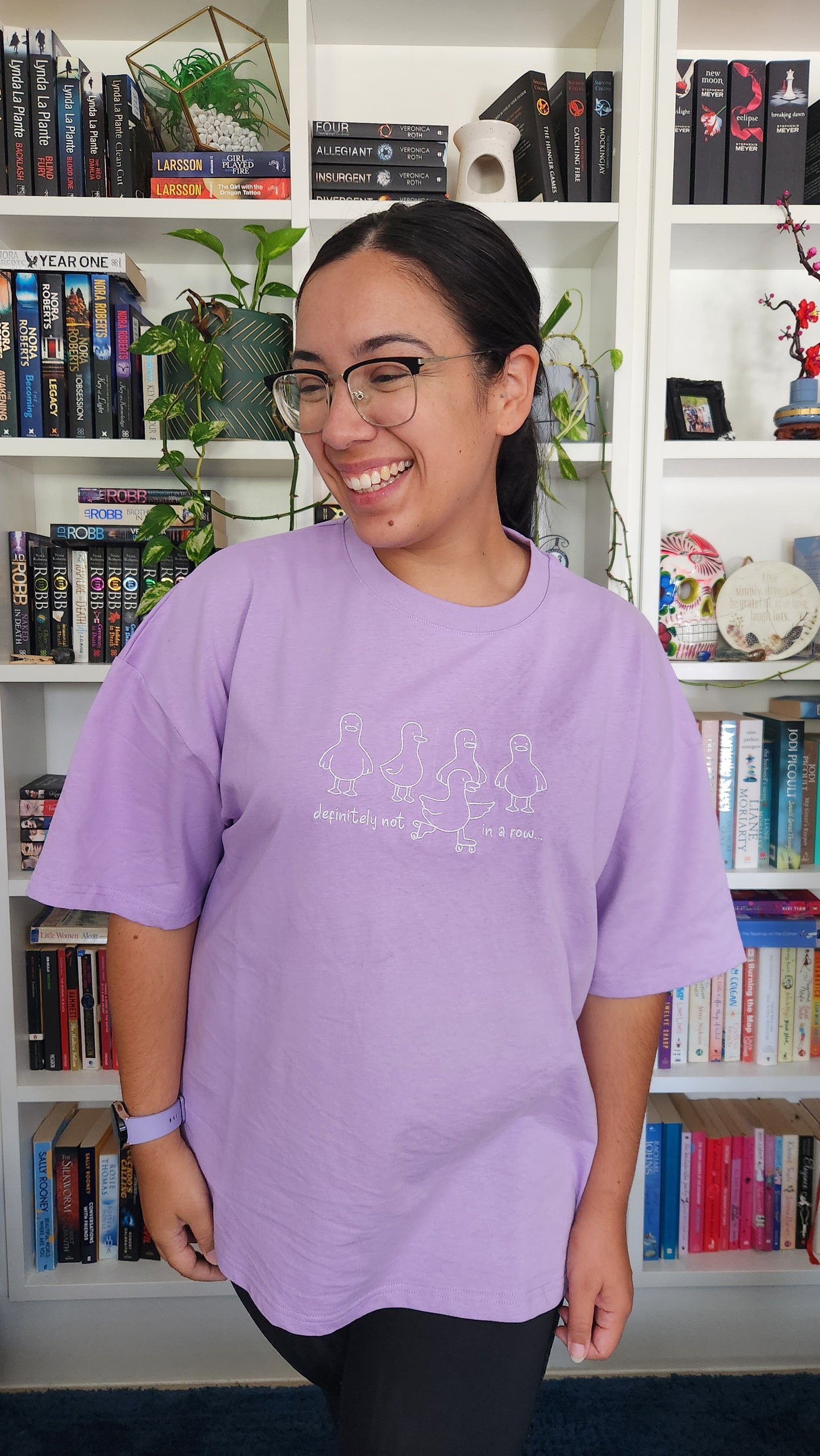 'Not In a Row' Embroidered Oversized T-Shirt