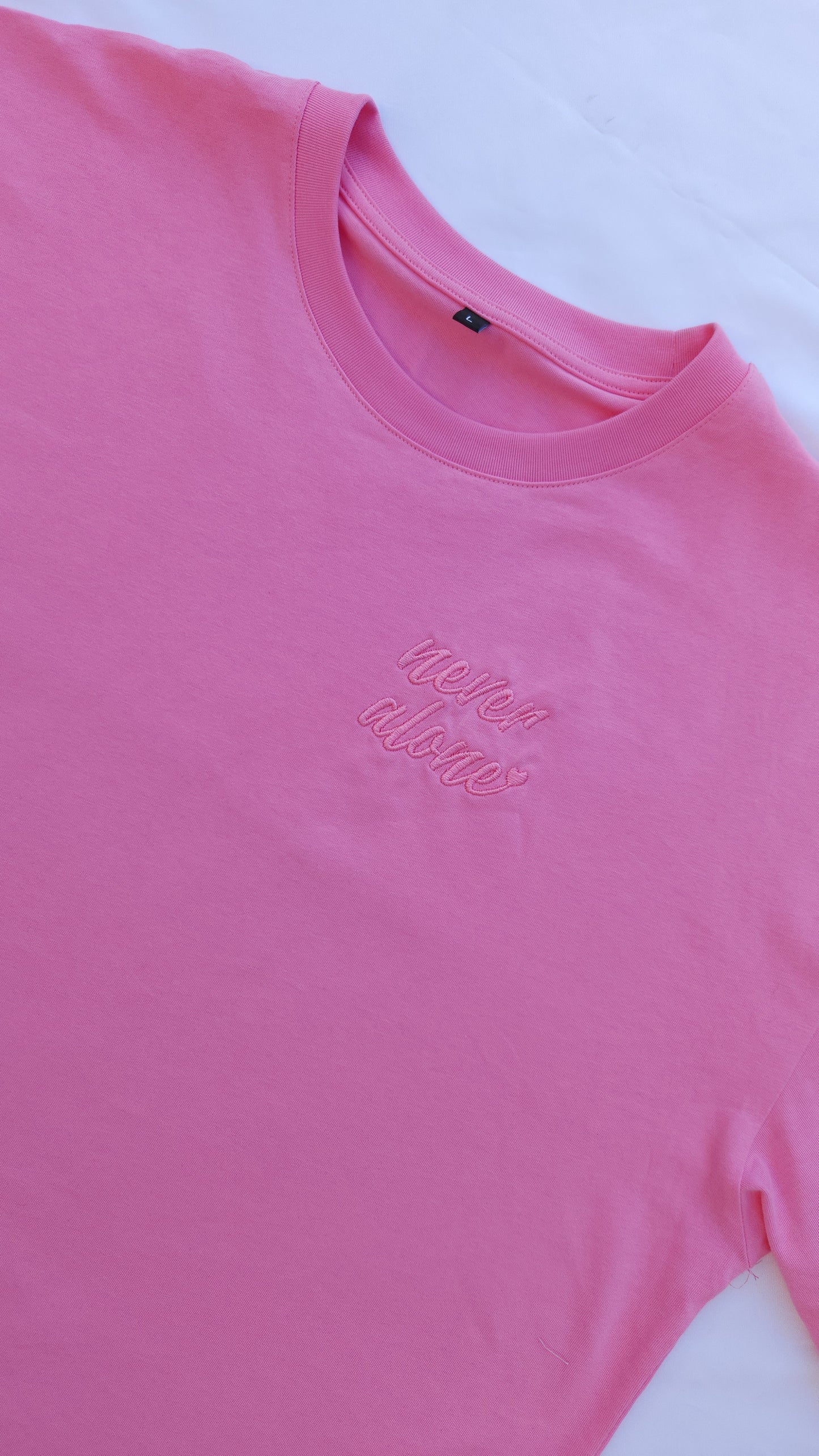 'Never Alone' Embroidered Oversized T-Shirt