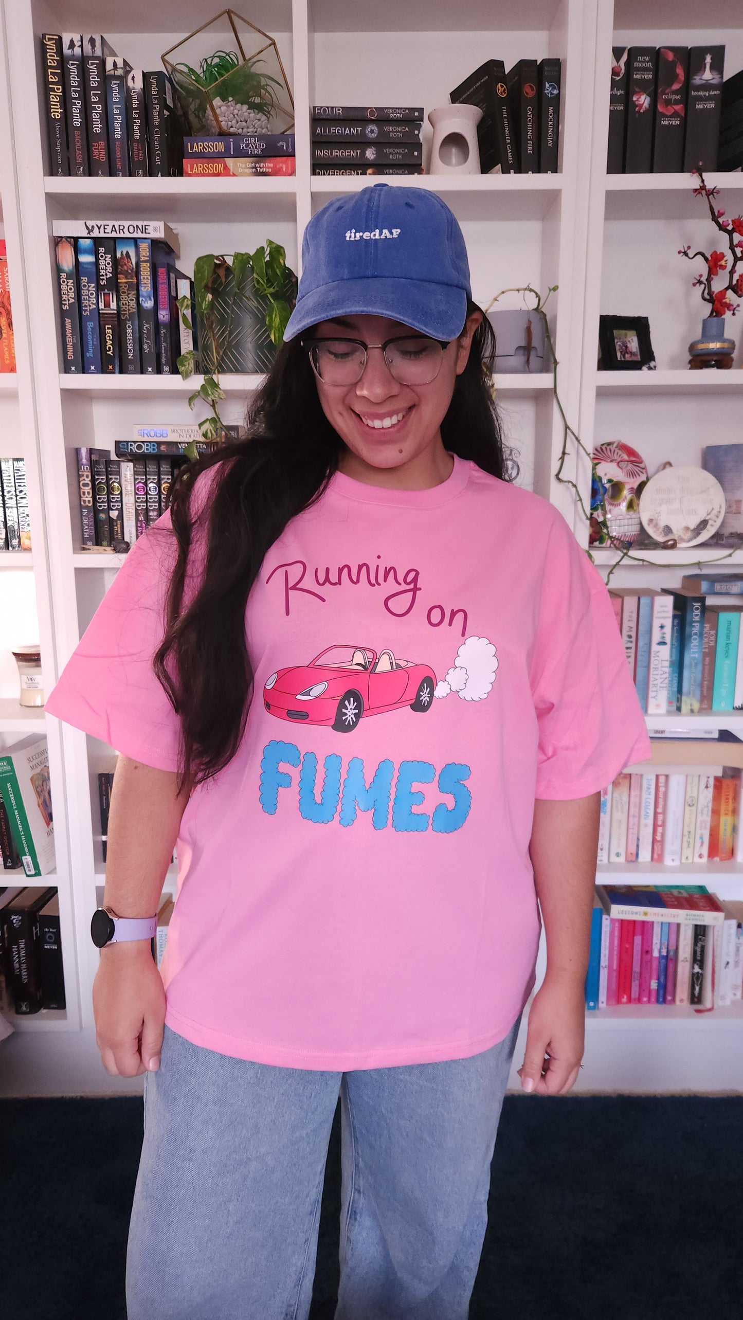'Running On Fumes' Mum Oversized T-Shirt