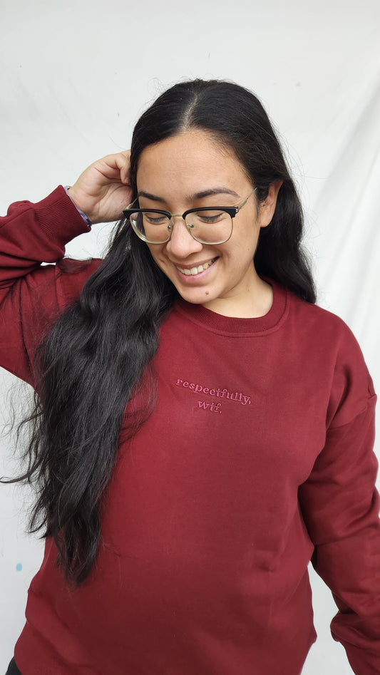 'respectfully, wtf' Crewneck Jumper