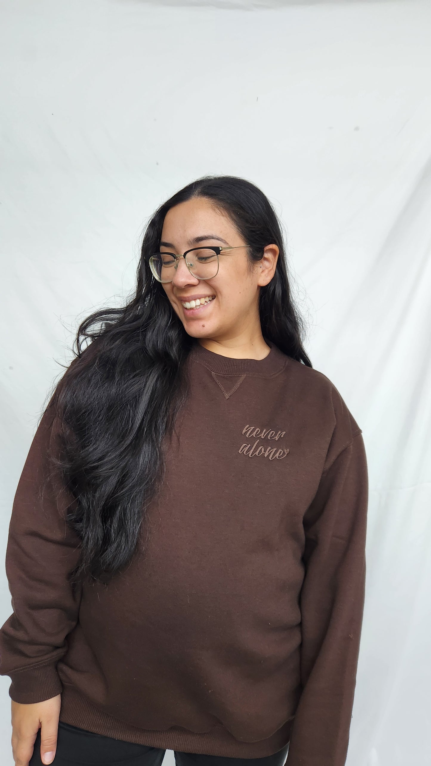 'Never Alone' Crewneck Jumper