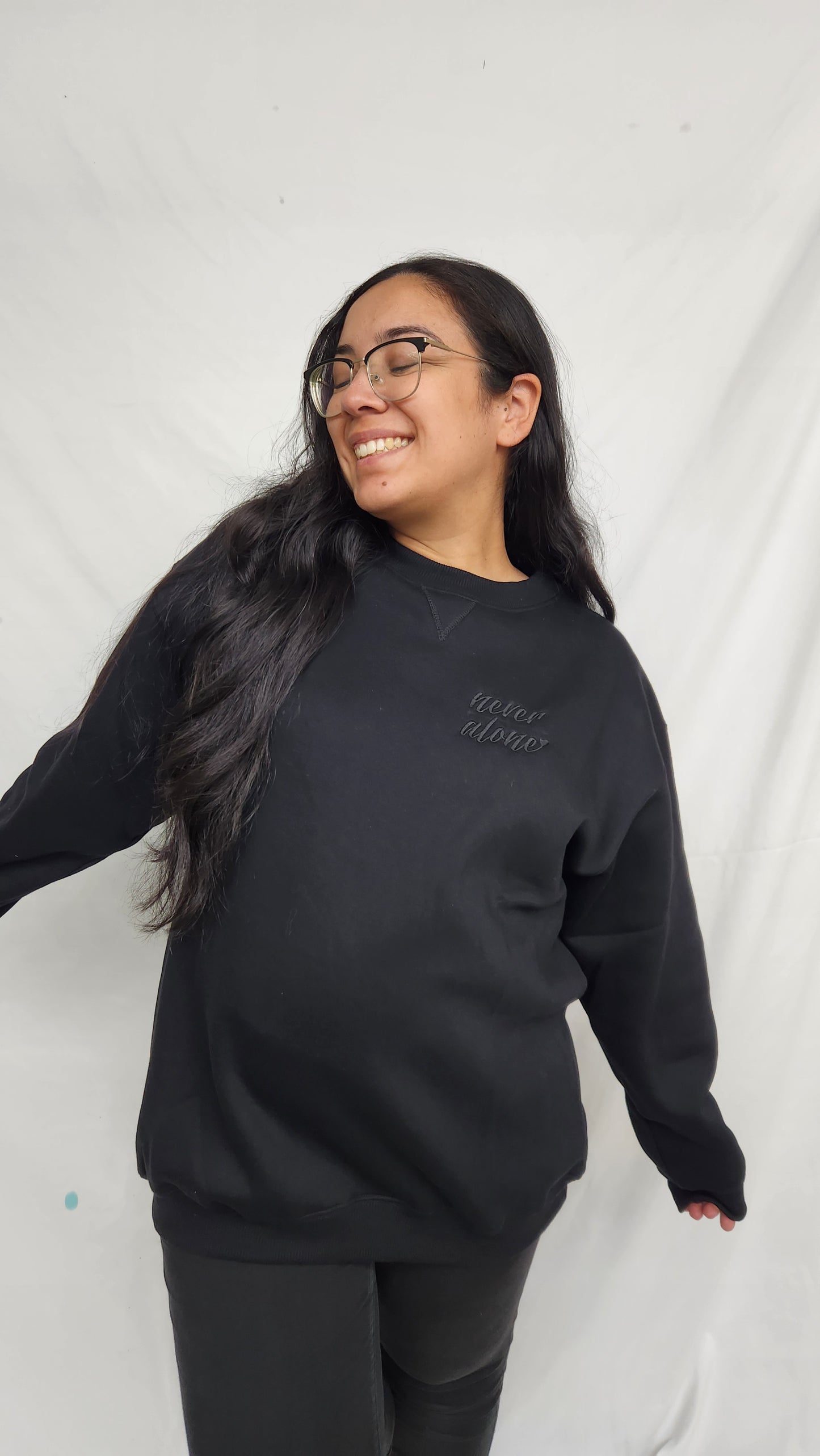 'Never Alone' Crewneck Jumper