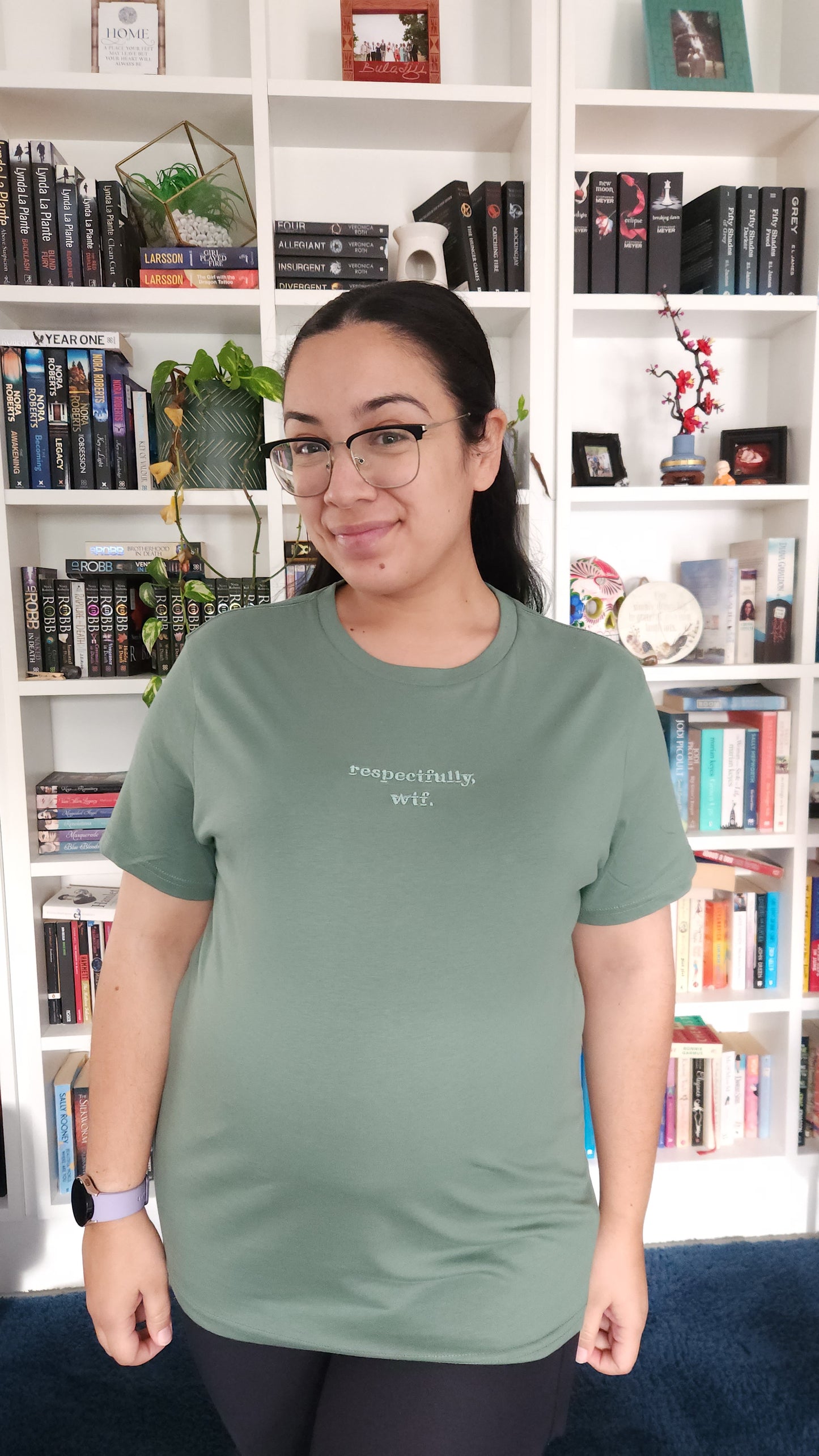 'respectfully, wtf' Embroidered Regular T-Shirt