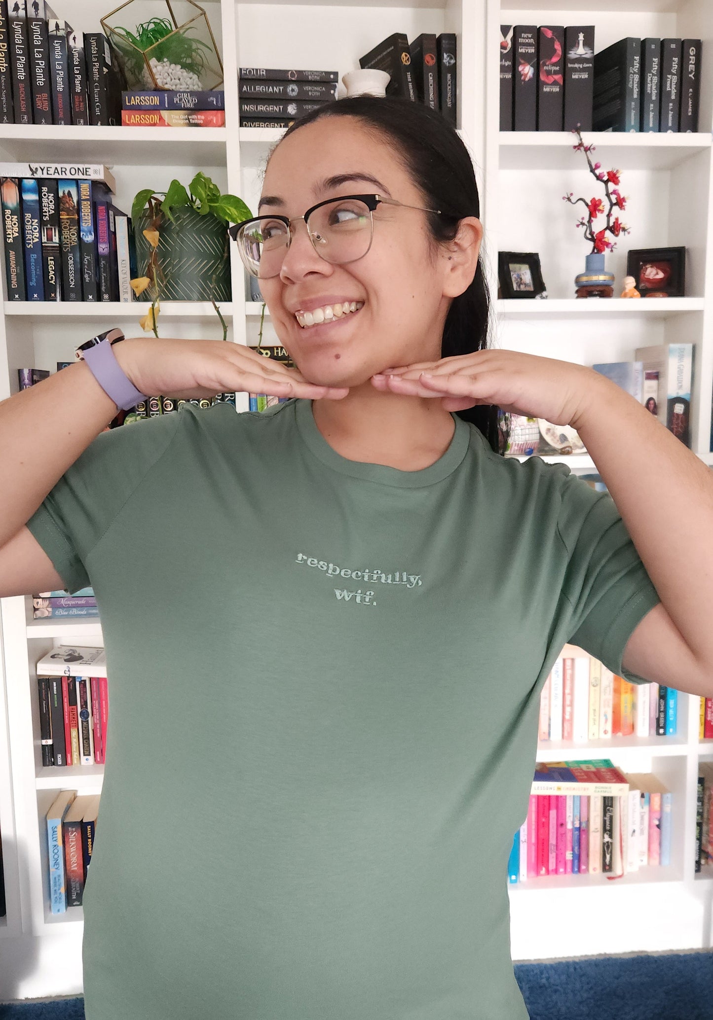 'respectfully, wtf' Embroidered Regular T-Shirt