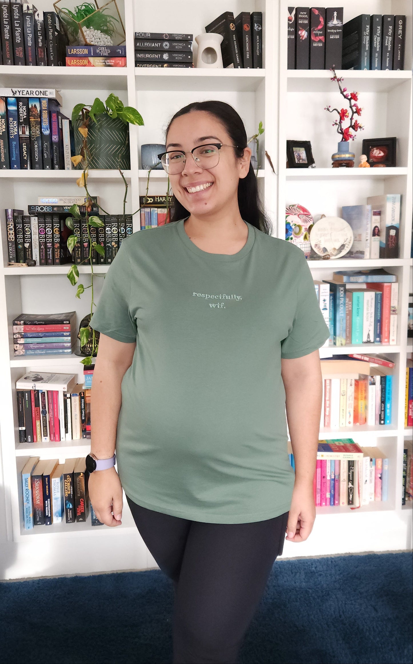 'respectfully, wtf' Embroidered Regular T-Shirt