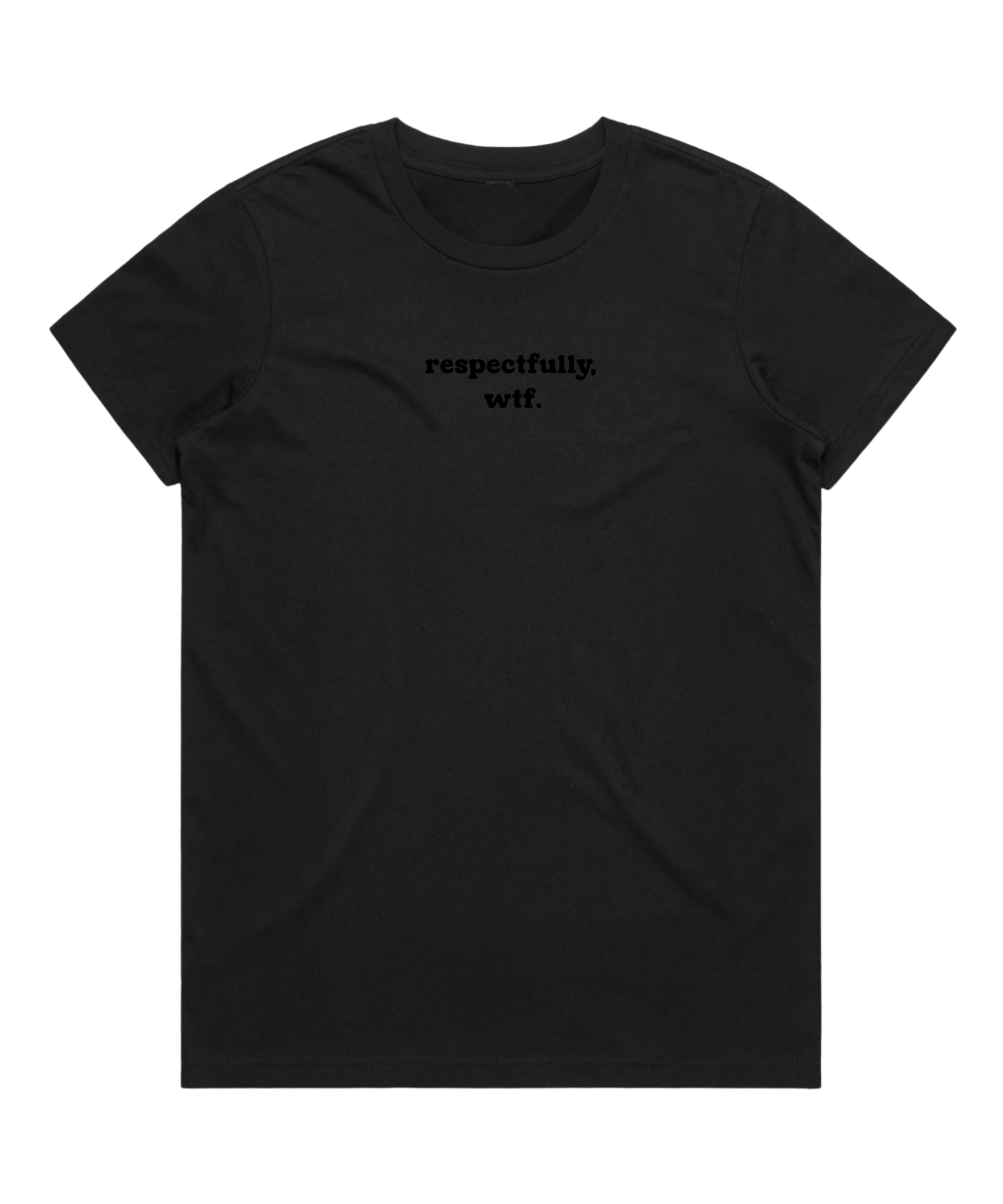 'respectfully, wtf' Embroidered Regular T-Shirt